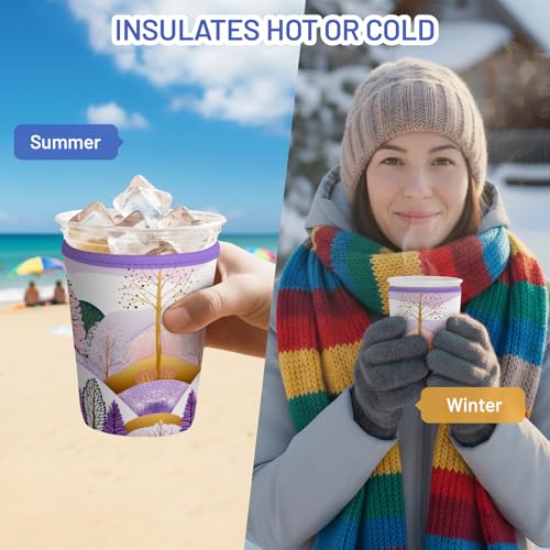 Iced Coffee Sleeve Reusable Neoprene Cup Sleeves, Boho - color: Bohemia
