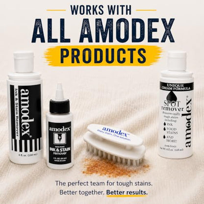 Amodex Laundry Brush for Stains on Clothes, Use with Amodex Stain Remover to Remove Ink, Sharpie, Makeup, and More, Soft Bristled Brush for Stain Removal Even on Delicate Fabrics and Skin