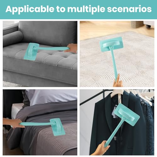 Window Screen Cleaner & Track Cleaning Kit – Mesh Screen Cleaning Brush + 3 Groove Brushes & 6 Replacement Cleaning Cloths – 14.8″ Detachable Long-Reach Handle, Wet & Dry Dual-Use