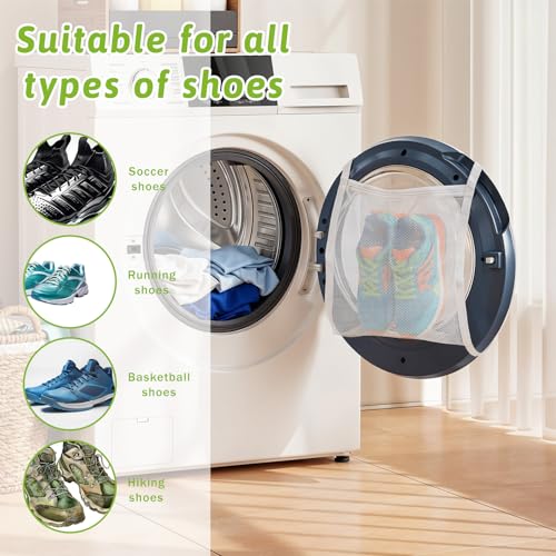 2 Pack shoe dryer bag, Shoe Washing Machine Bags, Sneaker Dryer Bags with Zipper & Strap, Reusable Mesh Laundry Bag, 15.7" Size