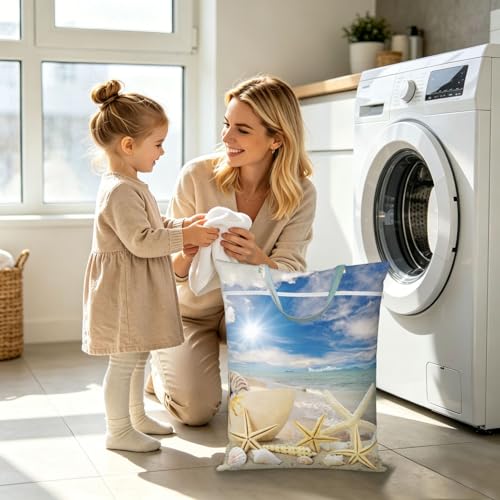 Sea Shells Star Fish Ocean Beach Tide Pool Travel Laundry Bags Cloth Diaper Wet Bags Handle Washable Dirty Clothes Bags Wet Dry Bag Suitcase Gym Swimming Pool College Dorm Wet Bag - color: 1 PC15, size: One Size
