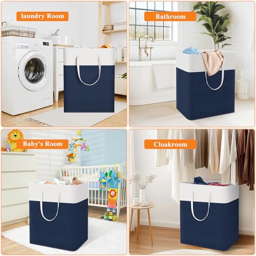 TasticTotes Laundry Basket 3-Pack, Laundry Hamper, 125L-Blue - color: Blue, size: 125L