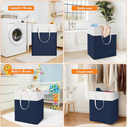 TasticTotes Laundry Basket 3-Pack, Laundry Hamper, 125L-Blue - color: Blue, size: 125L