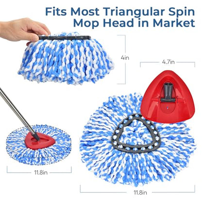 Matthew Cleaning 3Pack Blue Microfiber Spin Mop Replacement Head Compatible with EasyWring Spin Mop Replace Head-EasyWring High Absorbency,Machine Washable,Microfiber Spin Mop Refills - color: Blue, size: 3 Count