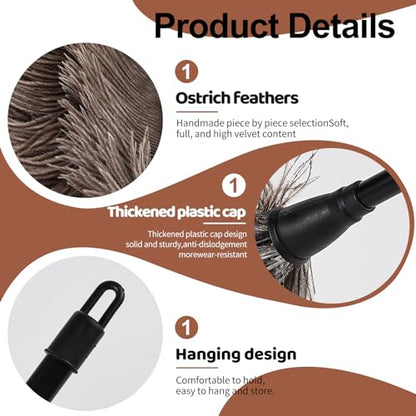 Ostrich Feather Duster-14.9 Inch Mini Natural Feathers Dusters with Plastic Handle Reusable Handheld for Cleaning Supplies Home Car Office(6pcs) - color: Natural-14.9in-styleb-6pcs