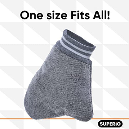 Superio Microfiber Dusting Gloves for Plants, Silver Polishing Gloves Reusable Scratch Free Miracle Mitt, Washable Cleaning Car Wash Mitt - color: 1 Pack