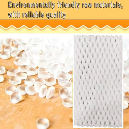 Fruit Protection Mesh Bags Foam Mesh Keep Safe Sleeves for Large Supermarkets, Shops (White 10x6cm-50PCS) - size: White 10x6cm-50PCS