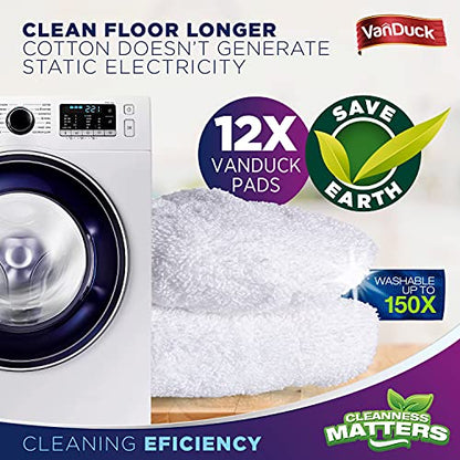 VanDuck 100% Cotton Terry Mop Pads 15x8 Inch, 72-Pack (Mop Not Included) - size: 24 Count (Pack of 3)