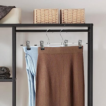 GUANJUNE Pants & Skirt Hangers with Adjustable Non-Slip Clips - Space Saving Metal Hangers for Coats, Garments & Jeans - 10 Pack - size: 10 Pack