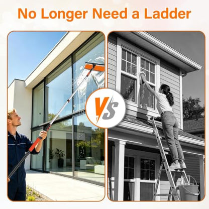 20FT High Reach Duster with Extension Pole 3-12FT, 4-in-1 Cleaning Kit - size: 12FT Pole