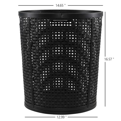 Vababa 40 L Tall Plastic Laundry Basket, Clothes Laundry Hampers, Black