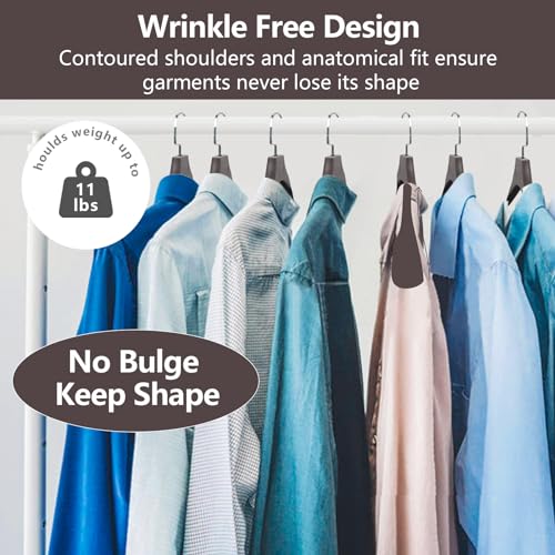 DEDU Suit Hangers for Men 20 Pack, Extra Wide Suit Hanger Non Slip Width 17.7", Thick Plastic Coat Hangers Brown with Metal Hook - color: Brown-20