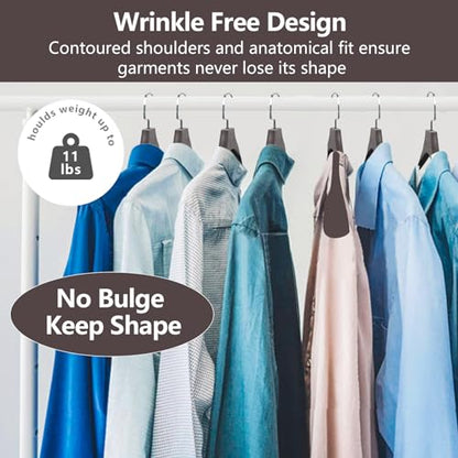 DEDU Suit Hangers for Men 40 Pack, Extra Wide Suit Hanger Non Slip Width 17.7", Thick Plastic Coat Hangers Brown with Metal Hook - color: Brown-40