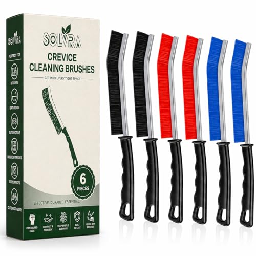 Crevice Cleaning Brush Set 6Pcs Hard Bristle Tools for Narrow Spaces
