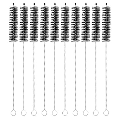 uxcell 10Pcs Drinking Straw Cleaning Brushes, 8" x 5/8" Nylon Bristles Long Straw Brush Pipe Cleaner for Washing Straws Pot Spout, Sippy Cup, Bottle and Tube (Black) - color: Black, size: 8" x 5/8"