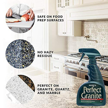 HOPE'S Perfect Stainless, Perfect Granite, and Perfect Sink Cleaner Bundle, Streak Free Polishing Kitchen Cleaners Removes Stains, Restores, and Repels Water, 3 Pack