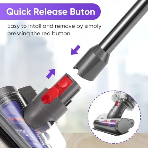 Mini Motorized Tool Brush Head Compatible with Dyson V7 V8 V10 V11 V15 Cordless Vacuum Cleaner, Handheld Couch Vacuum Attachment Anti-Tangle Replacement Parts Head Suitable for Long and Pet Hair - style: V7 V8 V10 V11 V15