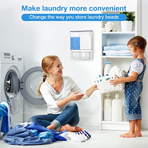 Conworld Laundry Beads Dispenser -Laundry Detergent Dispenser, Easy Access to Scented Beads, Laundry Room Organization Suitable for Laundry Beads , Laundry Powder, Rice (BPA Free ) - color: Large (105 oz)-White