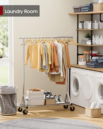 Sakugi Stainless Steel Clothes Rack Mesh Shelf, 42.5x16.5x65.9, Silver - color: Silver, size: 42.5" x 16.5" x 65.9"(1 Rod)