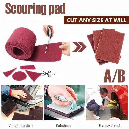 4Pcs Sandpaper Roll,Scouring Pad,3.5"x39.9" Each