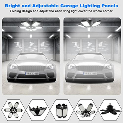 LED Garage Light - 160W LED Garage Ceiling Lights 16000LM Super Bright Garage Lighting with 6 Deformable Panels E26/E27 Screw in Led Shop Lights for Basement Workshop Warehouse Attic - size: 160W - 1Pack