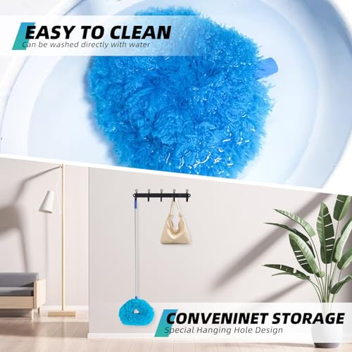 DRQ Ceiling Fan Cleaner Duster with 13-48 in Extension Pole, Blue - color: Blue, size: 13-48 Inch