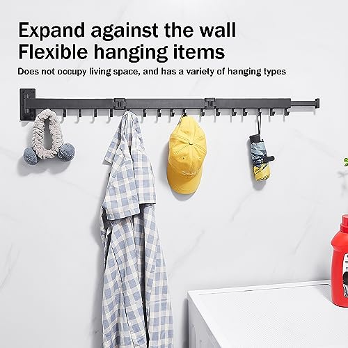 ZdwCyl Clothes Drying Rack,Laundry Drying Rack Wall Mount, Space Saver Clothes Rack,Retractable,Collapsible(Tri-Fold), for Balcony,Laundry,Bathroom, Dark Grey Color,3z-g02 - style: Gray-Basic