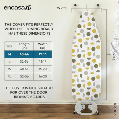 Encasa XO Ironing Board Cover and Pad, Thick Felt 42"x14" - color: Black Arrow, size: Medium (42"x14")
