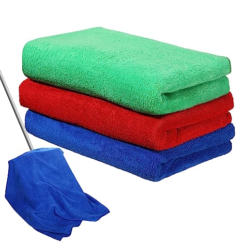 Newwiee 3 Pcs Extra Large Microfiber Cleaning Cloth - color: Red, Blue, Green