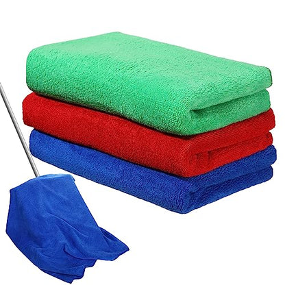 Newwiee 3 Pcs Extra Large Microfiber Cleaning Cloth - color: Red, Blue, Green