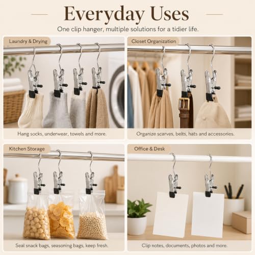 40 PCS Pants Hangers with Clip - Space Saving Legging Organizer for Closet Hanging, Yoga Pants Hangers Clip Hangers Closet Organization and Storage for Jeans,Shorts,Skirts,Hats