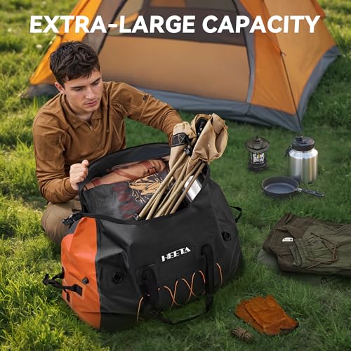 HEETA Waterproof Duffel Bag Travel Motorcycle Dry Bag Backpack 60L/80L/110L - color: Black, size: 110L