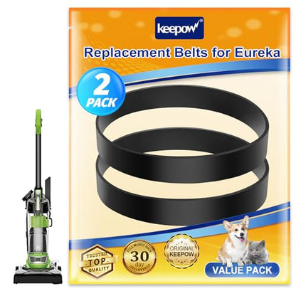 KEEPOW Vacuum Belt Compatible with Eureka Airspeed Compact Bagless Upright - size: 2*Belts