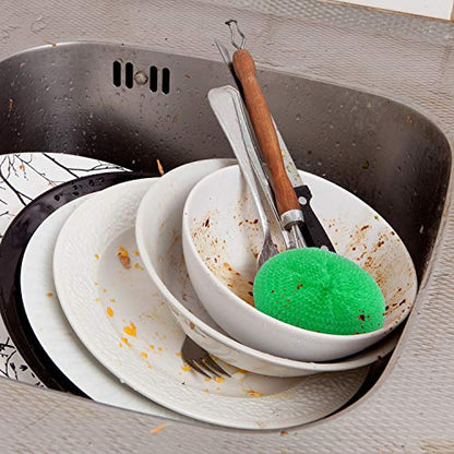 Blulu 15 Pieces Plastic Dish Scrubbers, Nylon Mesh Pads, Rainbow Colors - color: Rainbow Colors