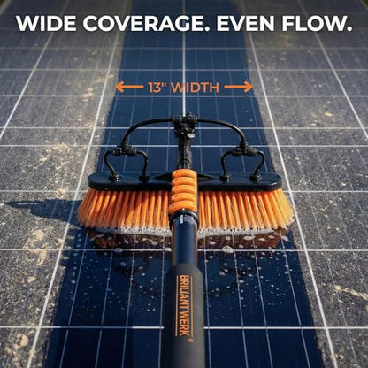 Briliantwerk Solar Panel Cleaning Brush 20 ft Extension Pole