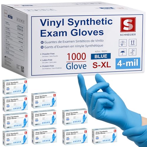 Schneider Medical Nitrile/Vinyl Blend Exam Disposable Gloves Latex Free - color: Blue (Small)