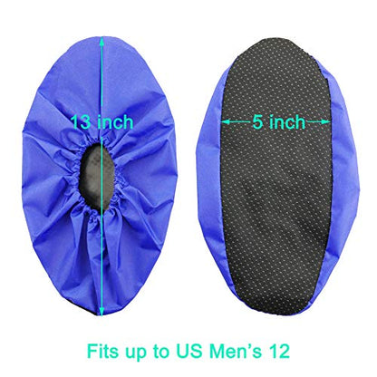 Reusable Boot & Shoe Covers, Washable, Non-Slip, 2 Pairs, Large - color: Blue, size: Large