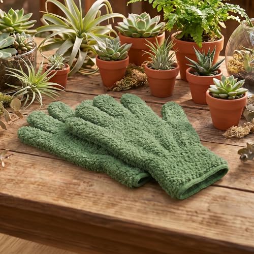 Amabro Microfiber Gloves for Plants Dusting, Reusable Cleaning Dusters