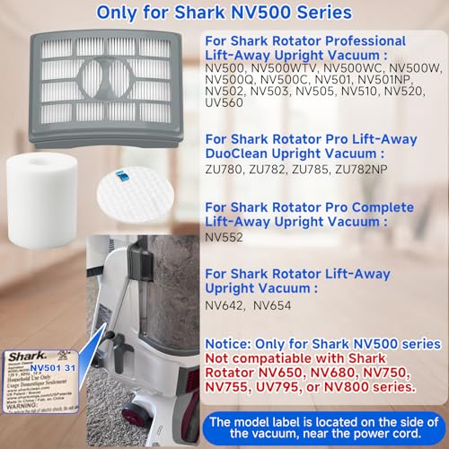 Lemige Vacuum Filters Replacement for Shark Rotator Professional Lift-Away - color: Gray-2+4 Pack