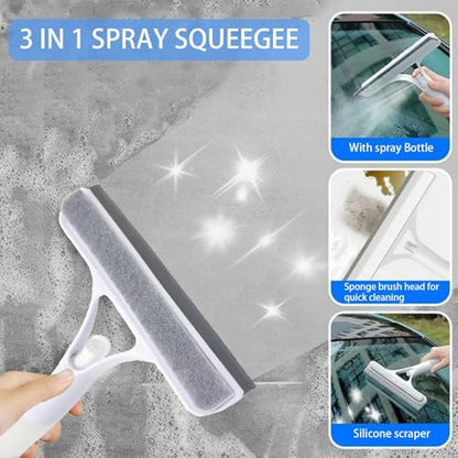 3 in 1 Spray Squeegee, Window Squeegee with Sprayer, Spray WindowSqueegee Cleaner with Spray Bottle for Car, Home, Kitchen Windows - color: Yellow