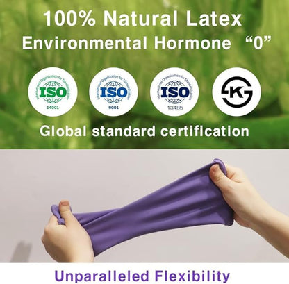 HOMSSEM Dishwashing Gloves - 2 Pairs Premium Rubber Gloves for Cleaning - Urban Gray, Green, Blue - color: Blue + Gray - Large