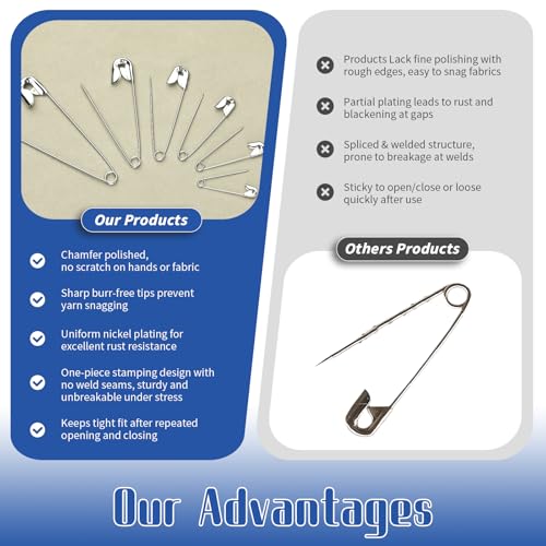 Jmuiiu 400 PCS Safety Pins, 0.9 Inch Small Inch Safety Pins, Clothes Pin - size: 0.9 inch-400 pcs