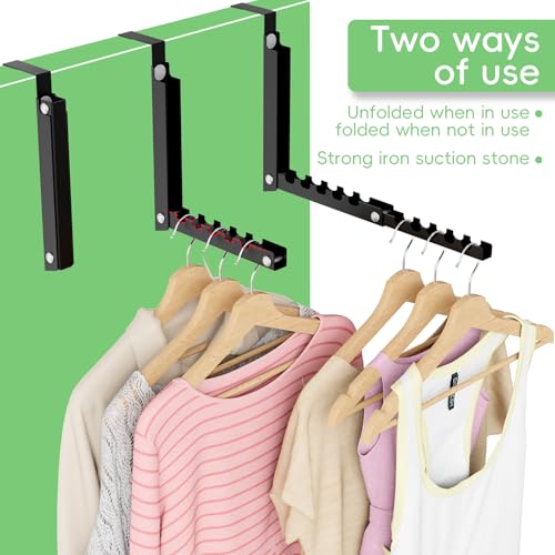 Foldable Over the Door Hooks, Over the Door Hanger for Space Saving - color: Black-1