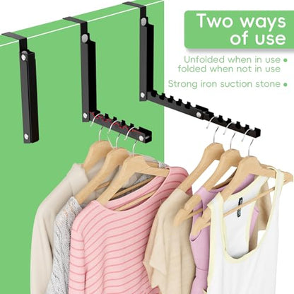 Foldable Over the Door Hooks, Over the Door Hanger for Space Saving - color: Black-1