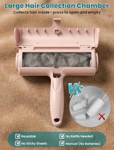 DELOMO Pet Hair Remover Roller, Reusable Lint Roller for Dog and Cat Hair - color: D: Pink（gift Choice）