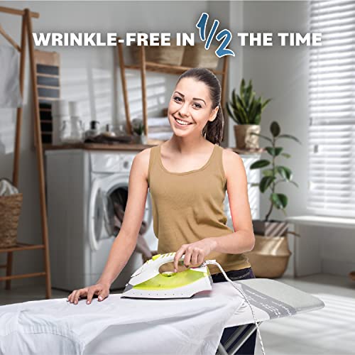 Bartnelli Ironing Board Cover and Pad, Made in Europe with New Patent Technology | 54x15 Iron Board Replacement Cover Featuring Park & Turbo Zone, Scorch Resistant 100% Cotton Thick Layered Top - color: Beige Leaves