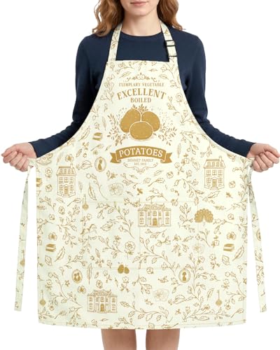 Women Apron, Cute Kitchen Aprons for Women, Girls - color: Classic Romance Novel