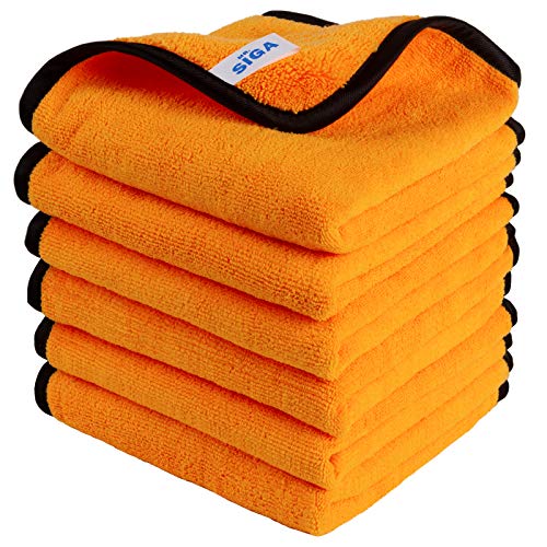 MR.SIGA Professional Microfiber Towels for Cars, Scratch Free, 6 Pack