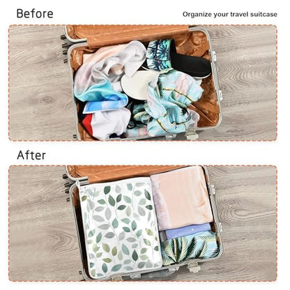 Mesh Laundry Bags Lingerie Bags for Washing Delicates 2 PCS Durable Wash Bag with Zipper Small and Medium Washable Fresh Green and Grey Leaves - color: Fresh Green and Grey Leaves