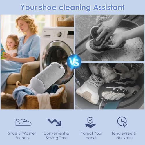 2-Pack Shoe Washing Machine Bags for Sneakers & Delicate Shoes, Grey - color: Grey